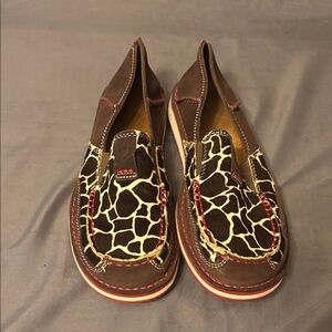 Ariat Aristide Stylish Brown Loafers with Giraffe Print
